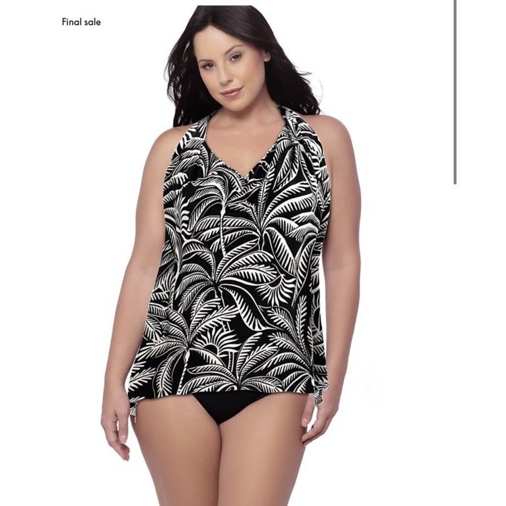 Magicsuit Lane Bryant Plus 16 Tropical Sophie Tankini Top Palm